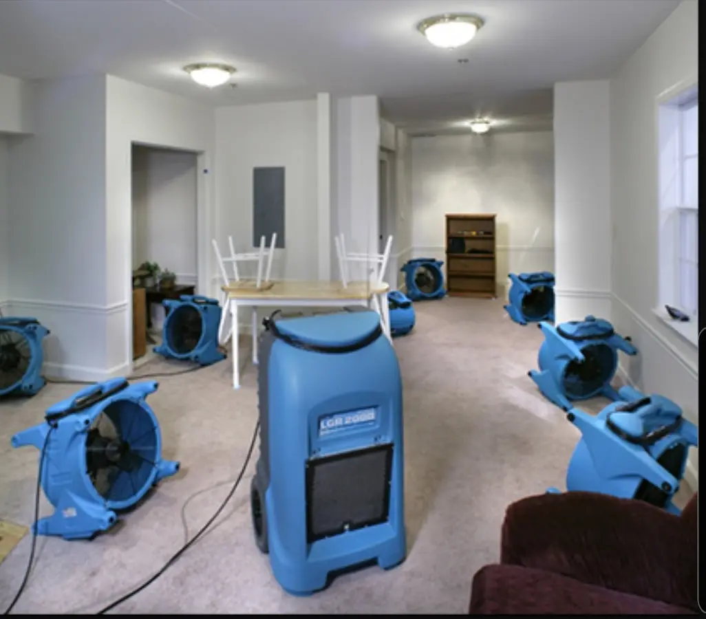 Air movers and dehumidifier setup for Water Extraction & Removal in Silver Lake